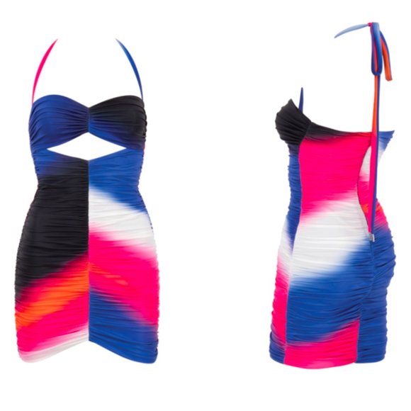 HOUSEOFCB - SASKIA' MULTICOLOUR CUT OUT MINI DRESS - Picture 3 of 6